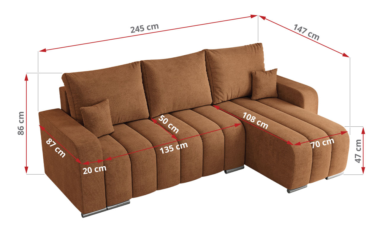 Narożnik KIRASSO L - Matana 08 - pomarańczowy - OUTLETU - 42_1